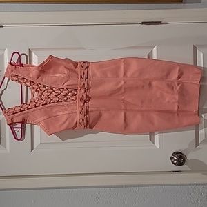 WoW Couture Pink Sleeveless Bandage Bodycon Dress Size Medium